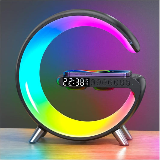 G Shaped Rgb Light Table Lamp With Wireless Charger