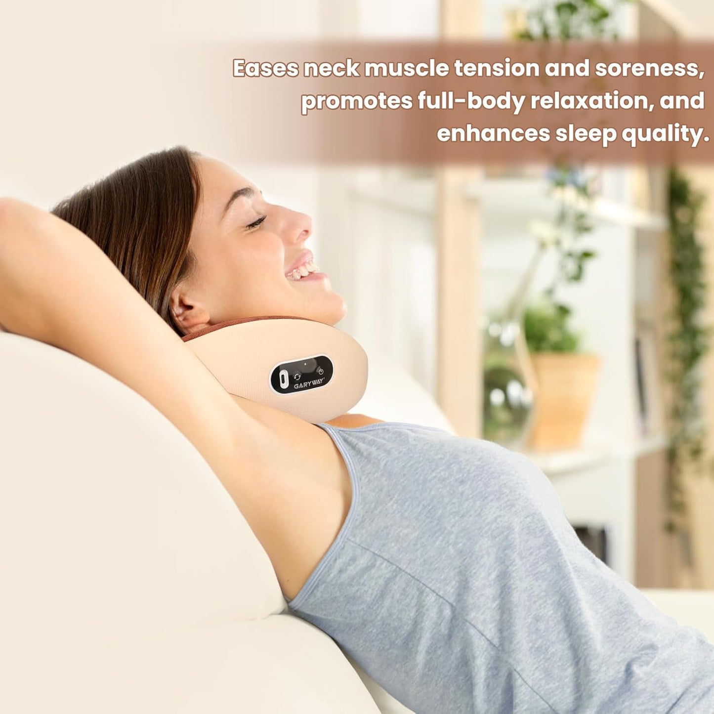 Electric Neck Massager - Rechargeable Shoulder Neck U-Shaped Massage