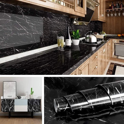 (2in 1) Waterproof Marble Sheet For Kitchens & Rooms